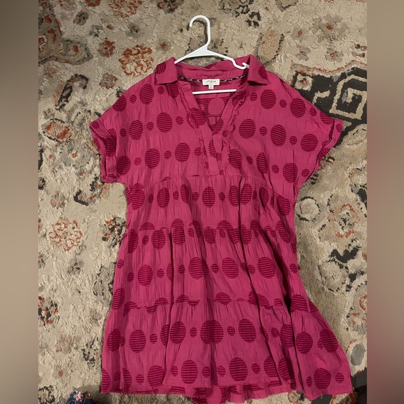 Umgee Fuchsia Circle Pattern Tunic - Picture 1 of 2